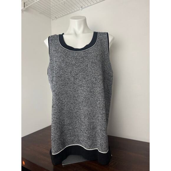 Jones New York Gray and Black Knitted Sleeveless Top 3X NWT - Picture 2 of 11